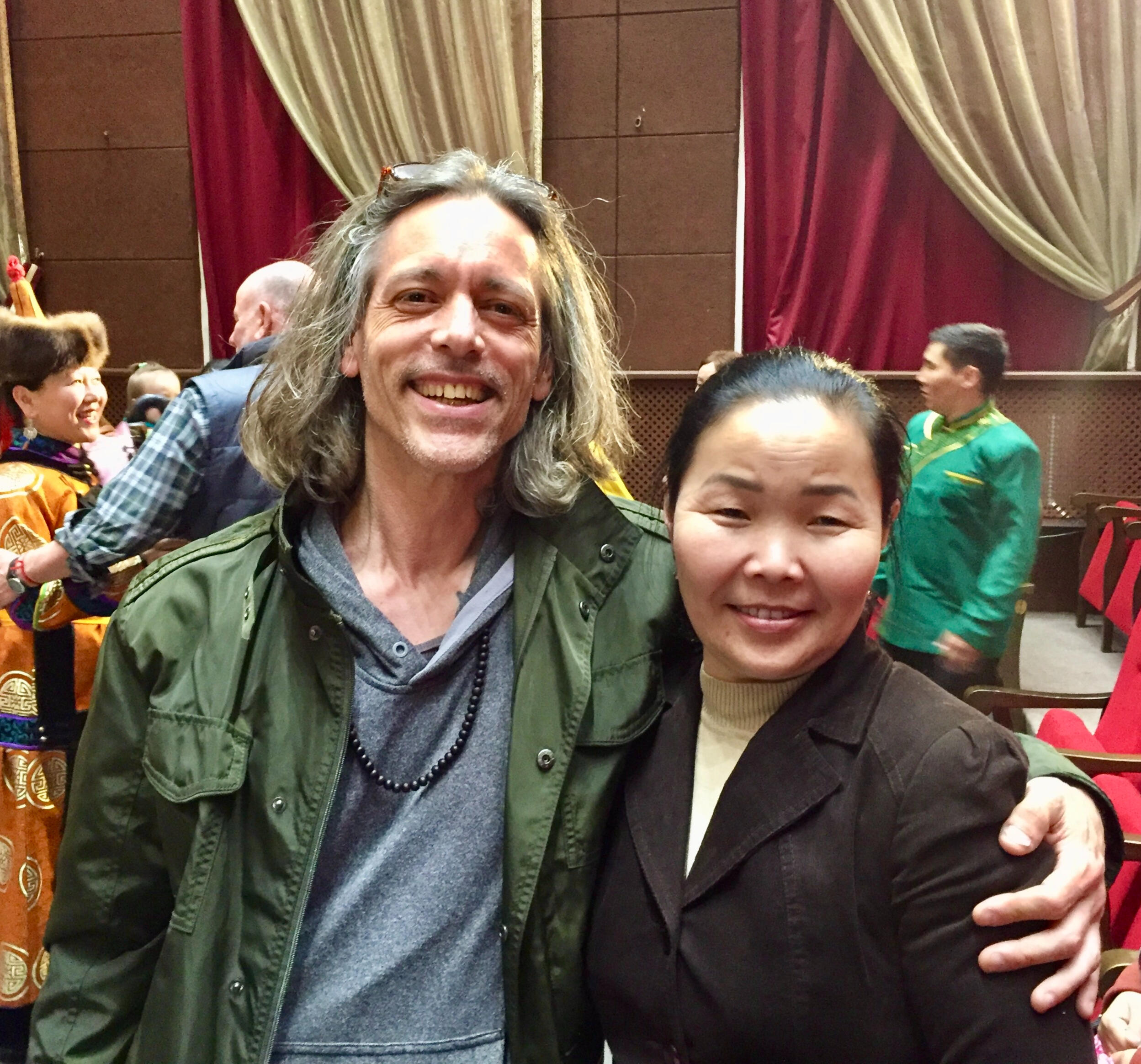 MICHAEL CLINE WITH THROAT SINGER Choduraa Tumat PHOTO OF THE AUTHOR WITH THROAT SINGER Choduraa Tumat